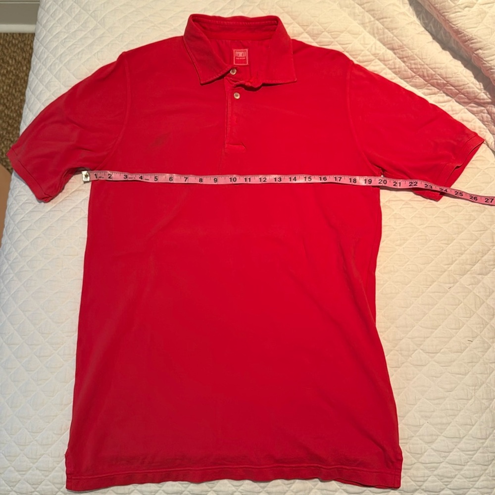 Fedeli polo shirt made in Italy. Size 50 which is US Medium. Red and 100% cotton